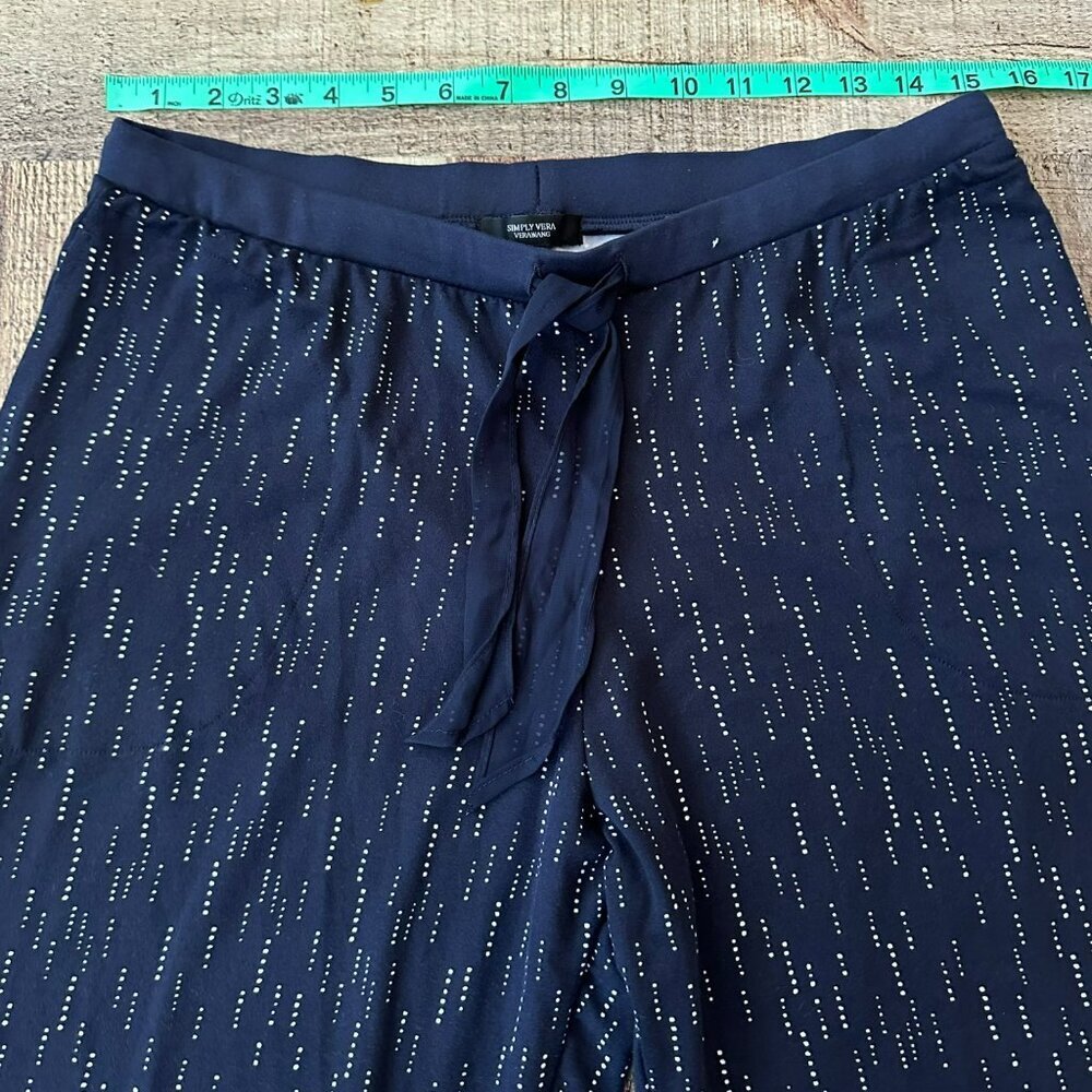 Simply Vera Vera Wang Womens Medium Pajama Pants Navy With White Dots - Picture 2 of 7